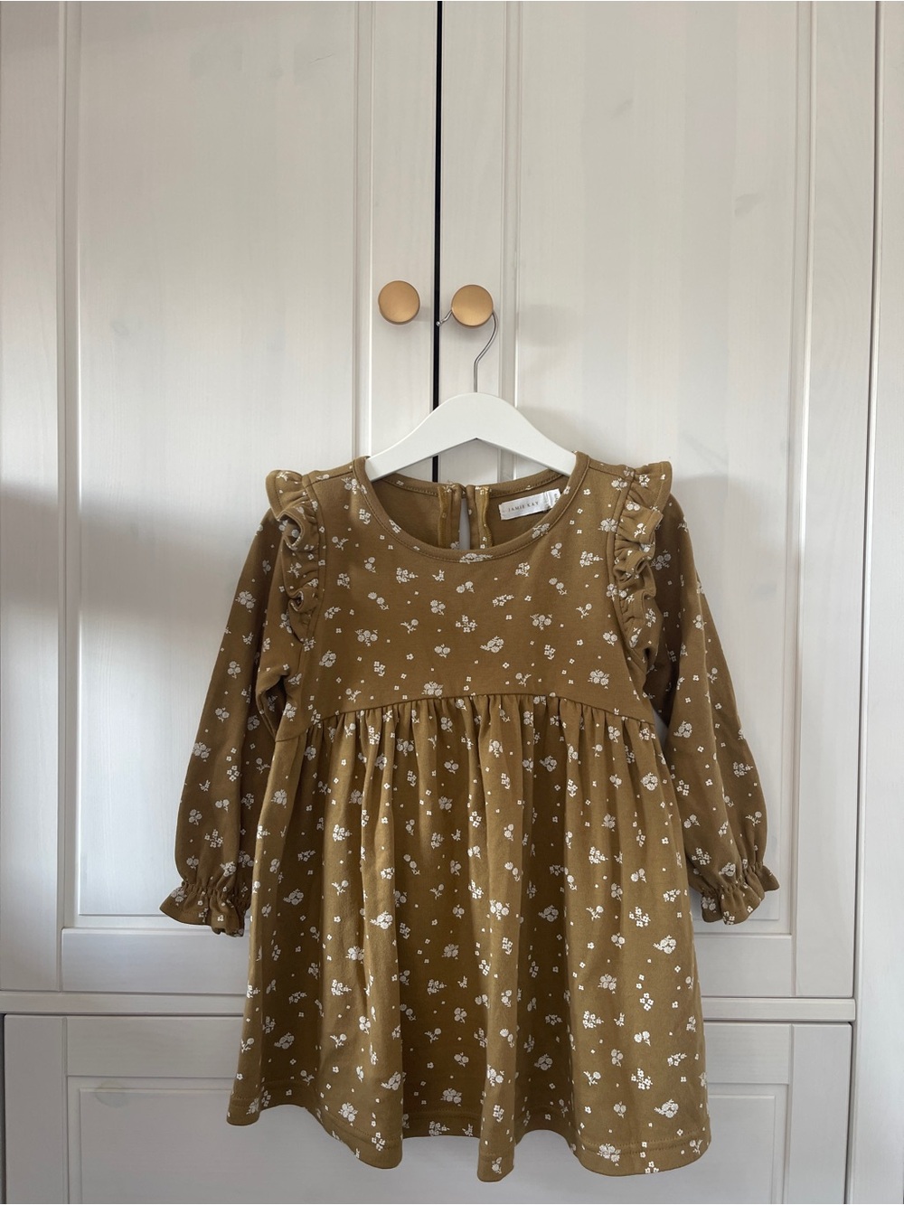 Jamie Kay Organic Cotton Floral Ruffle-Shoulder Dress